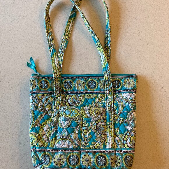 Vera Bradley Peacock Villager 9 Pocket Shoulder Bag Made in USA - Picture 3 of 16